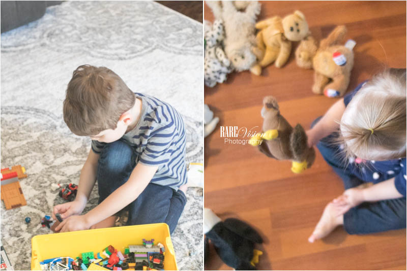 Images of kids playing on the floor with toys