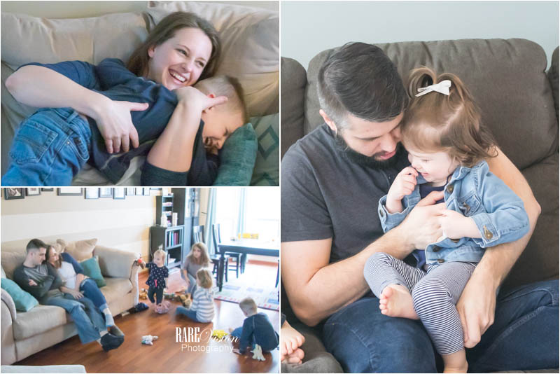 Photos of families cuddling