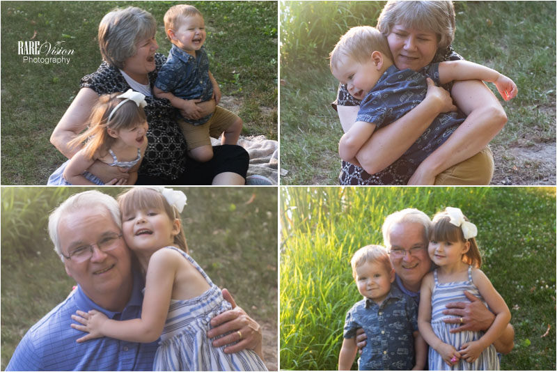Images of the grandparents with grandkids