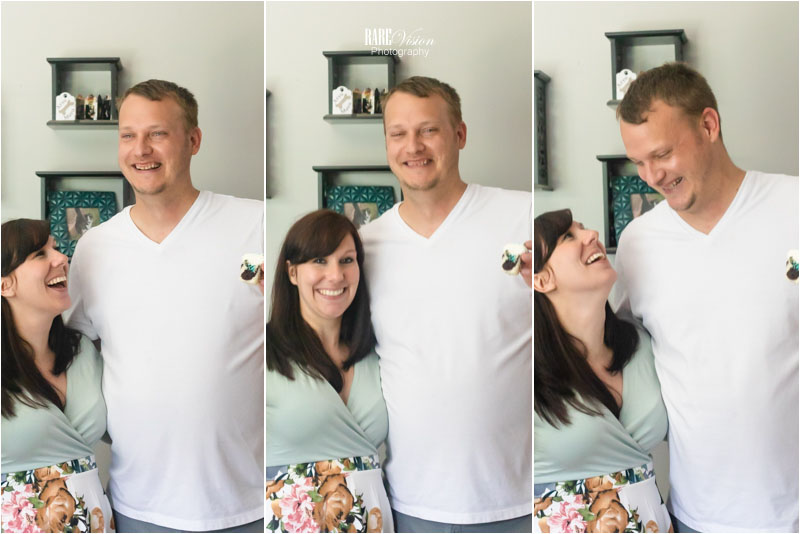 Images of the parents-to-be with cupcake