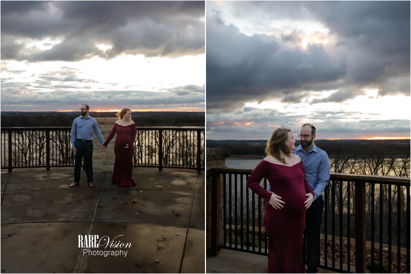 Images of a maternity session at Cliff Cave Park overlook