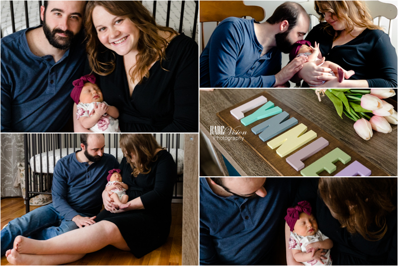 Images of parents with newborn in nursery