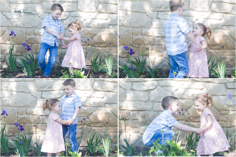 Image of siblings playing Ring Around the Rosie