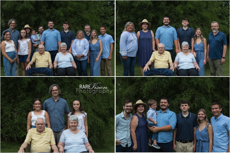 Images of family together outside