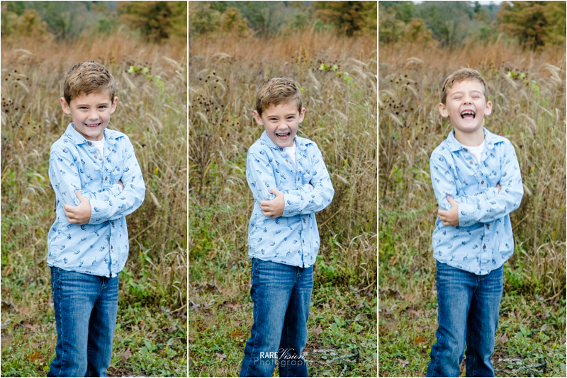 Boy posing and laughing