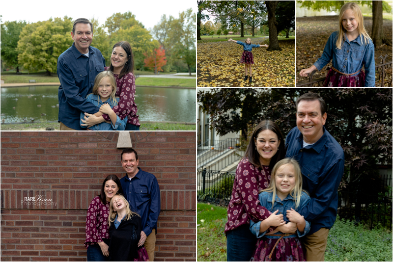Images of the family around Lafayette Square and Lafayette Square Park