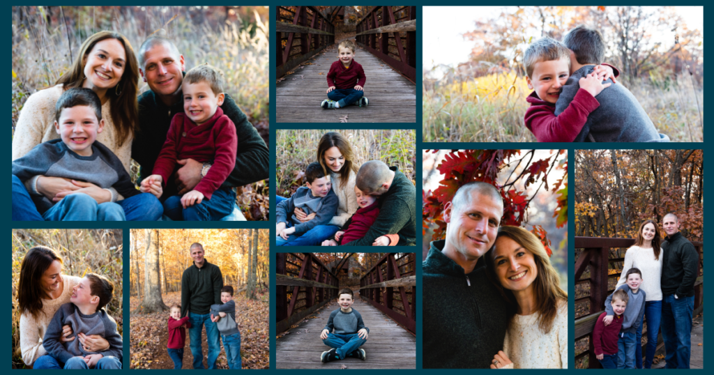 Images of a family at Powder Valley Conservation Nature Center