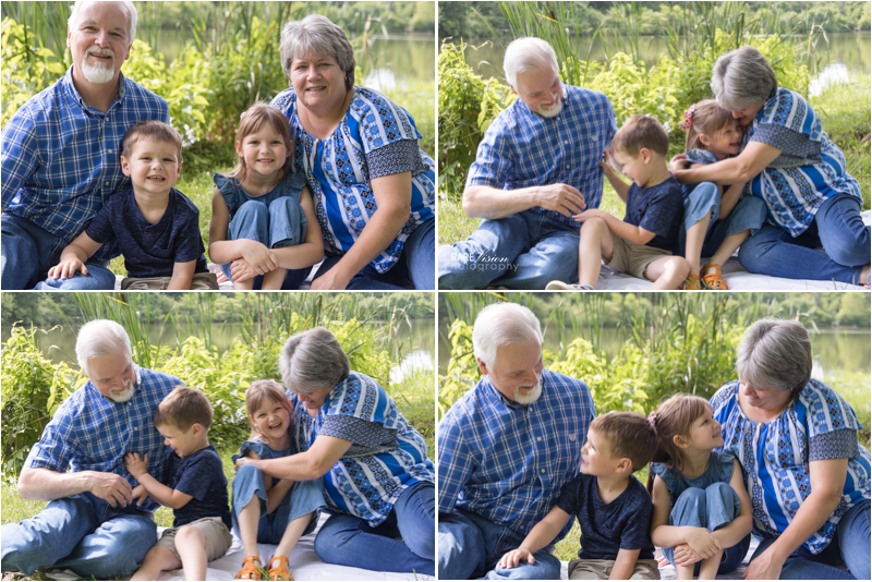 Images of grandparents with two grandkids