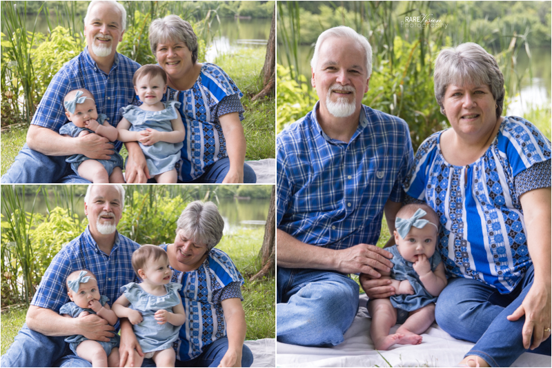 Images of the grandparents with two grandkids
