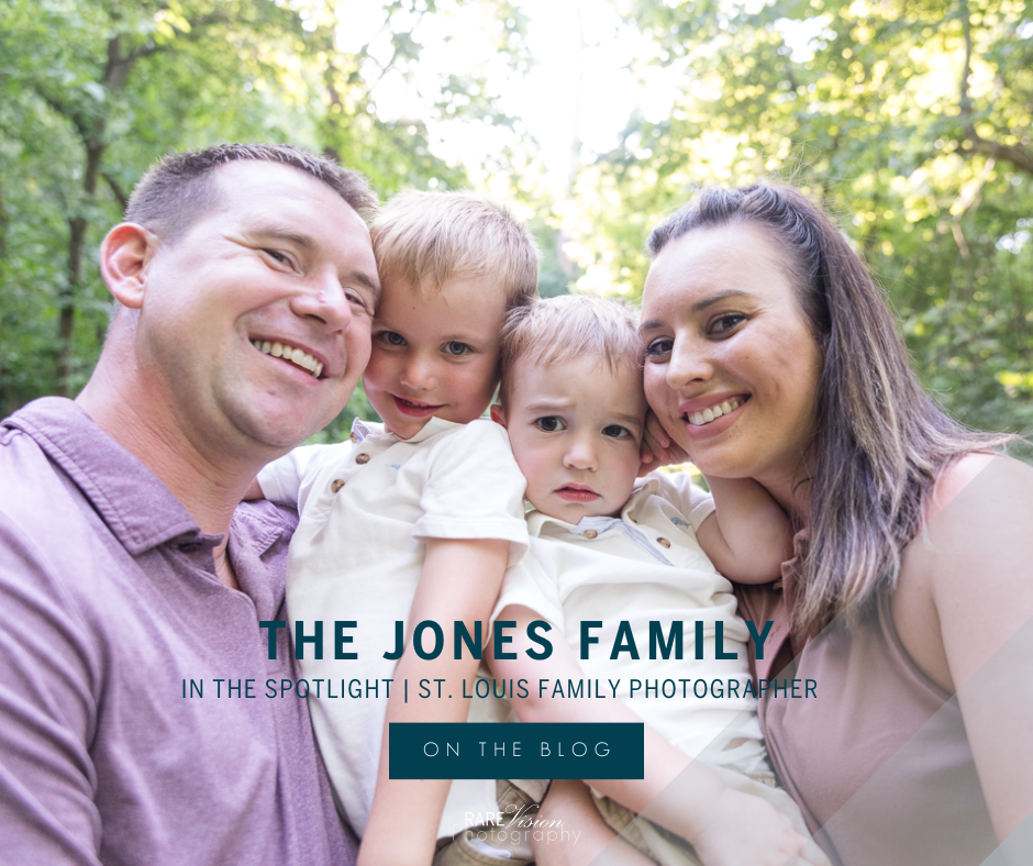 Images of the Jones family with faces close