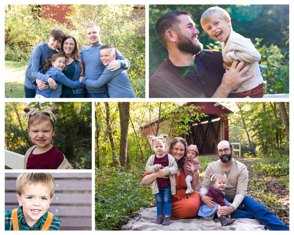 Images of families and children from fall sessions.