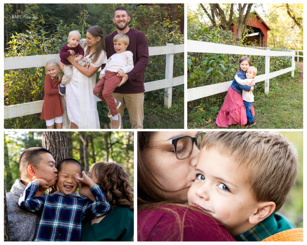 Images from fall sessions at Sandy Creek Covered Bridge