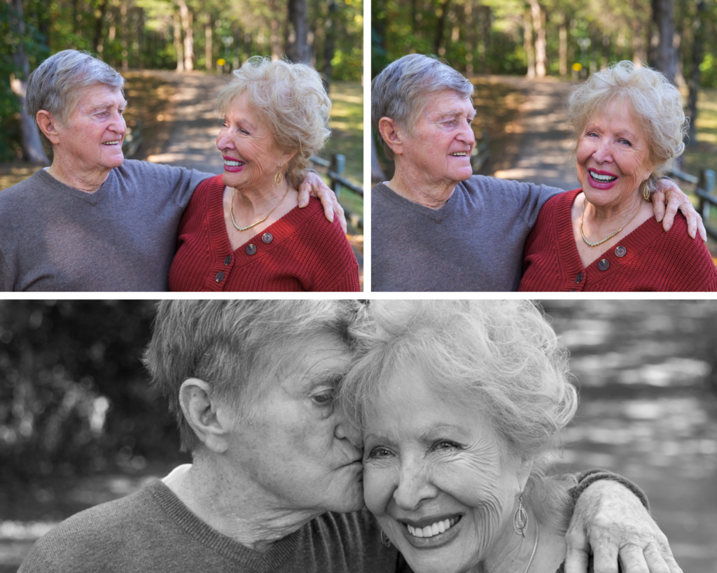Images of husband and wife celebrating 65 years of marriage