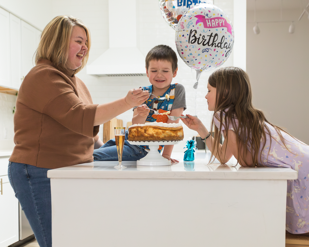Photographer celebrating her birthday with her kids