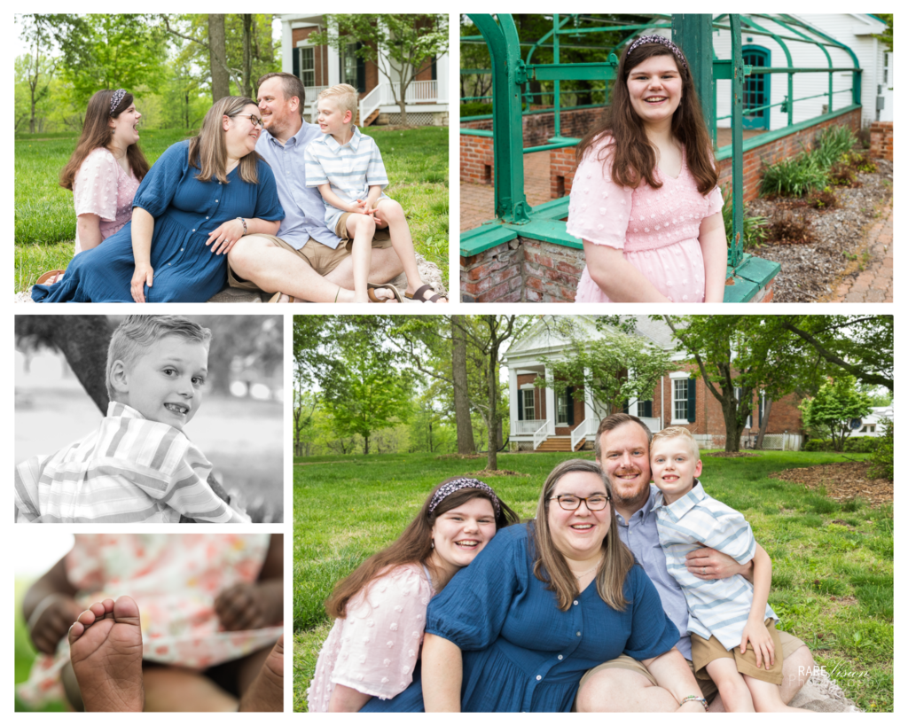 Images of family during spring session