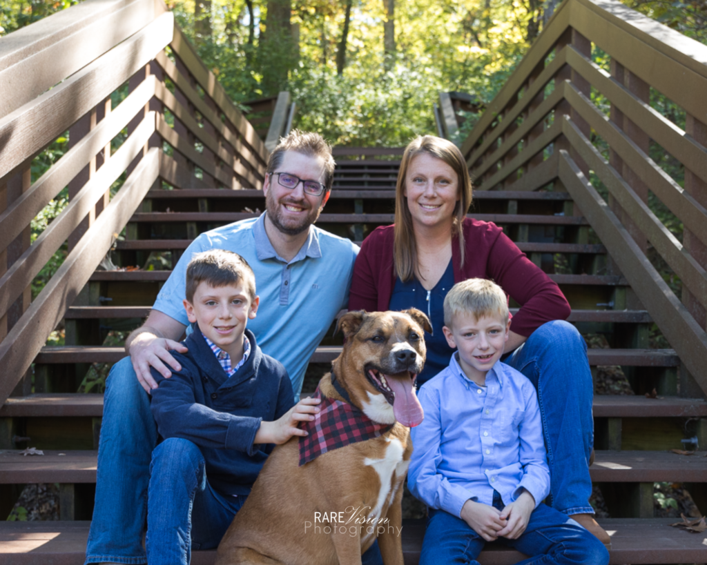 Image of family on steps