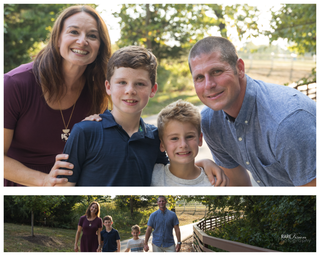 Images on the paved trail of the family