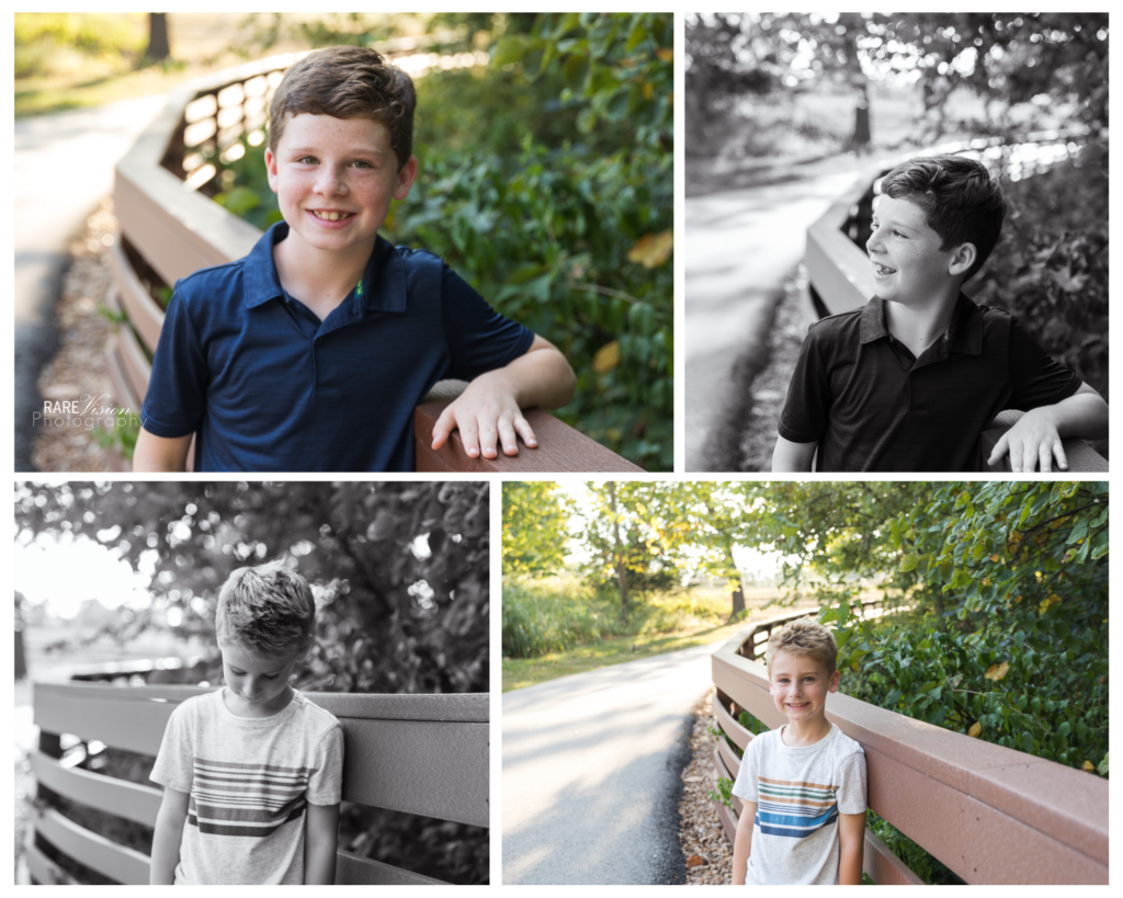 Images of both boys on the trail