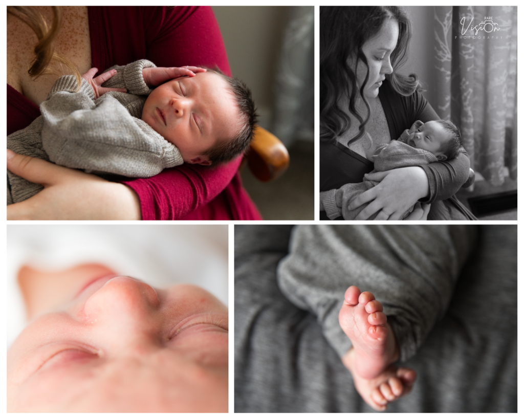 Images of mom with baby and detail shots