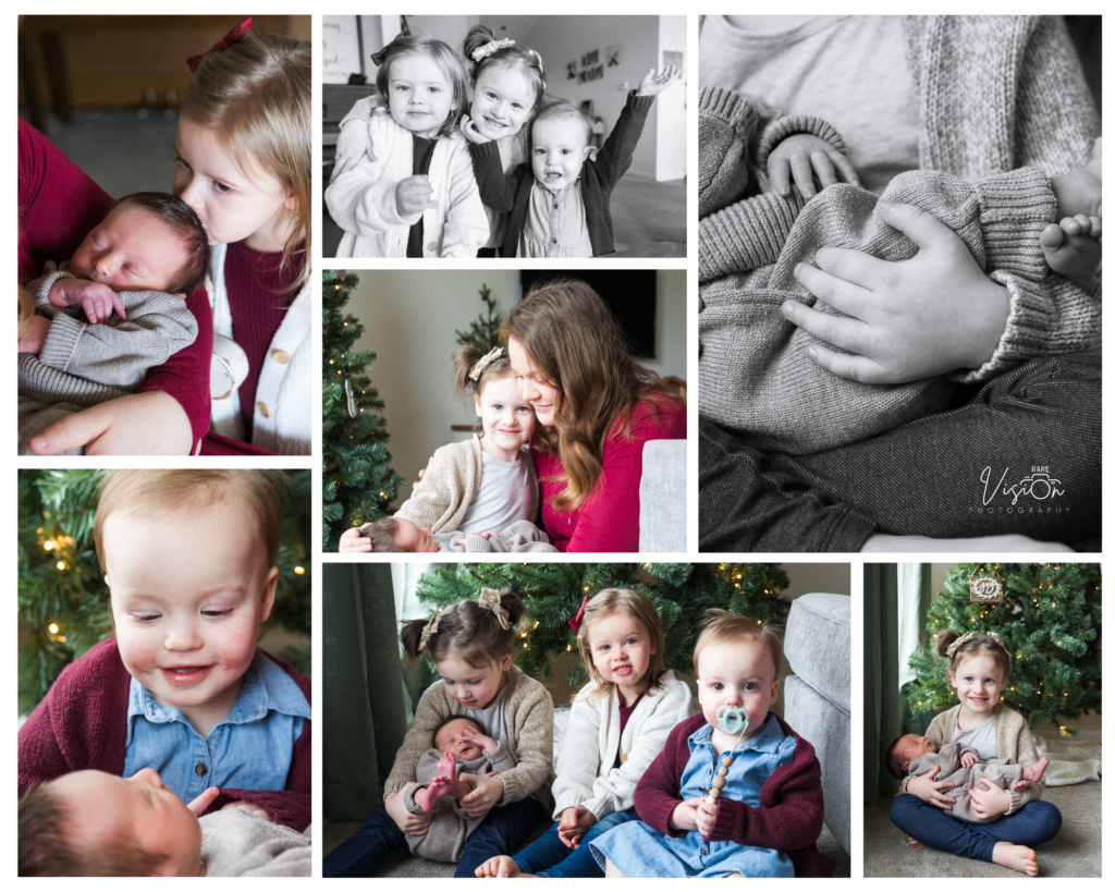 Images of sisters with baby Levi