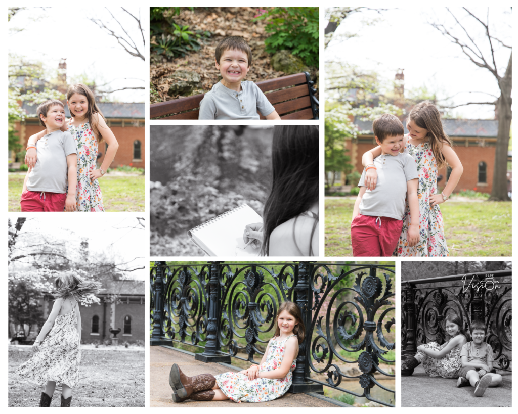 Images of siblings together and separate