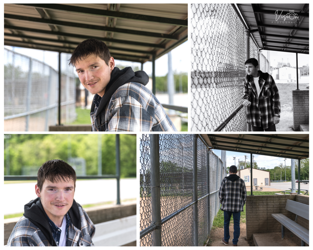 Images of senior in dugout