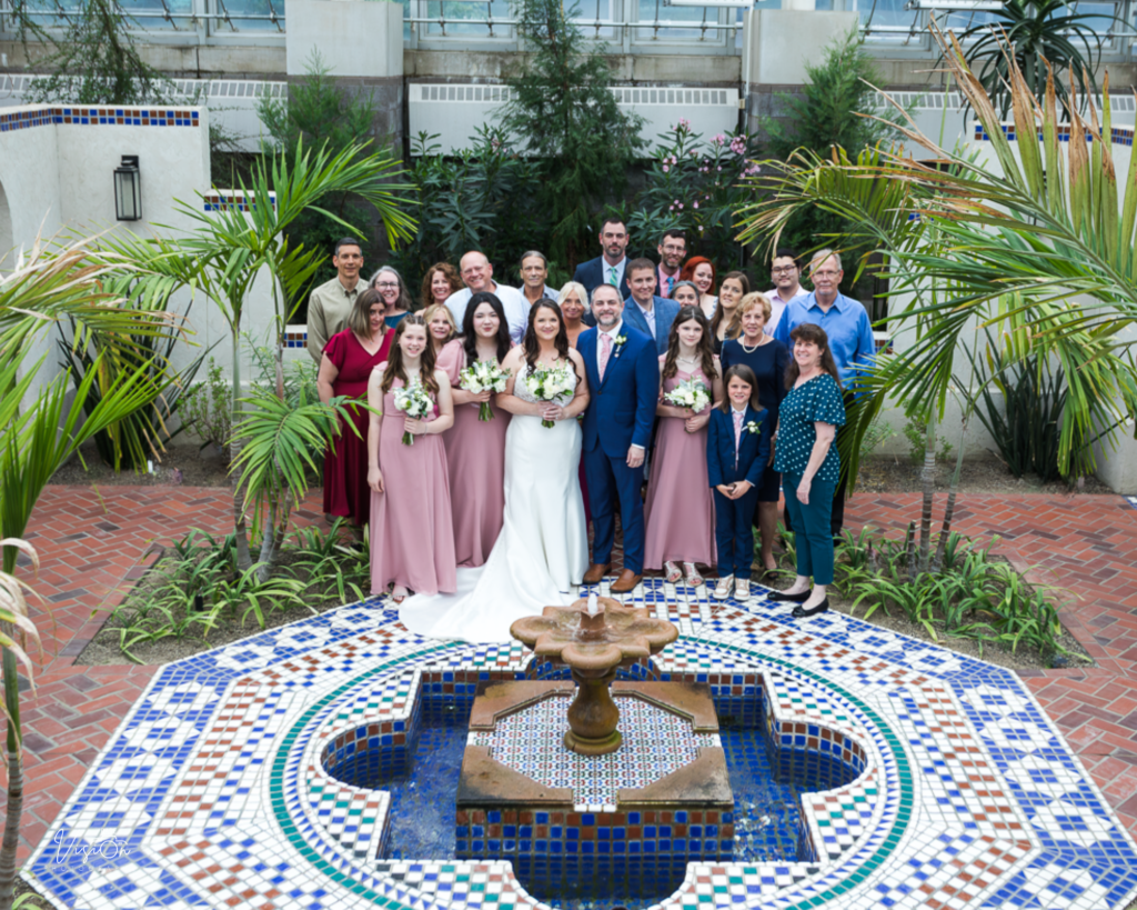 The whole group of friends and family