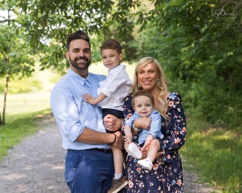 Image of family along path