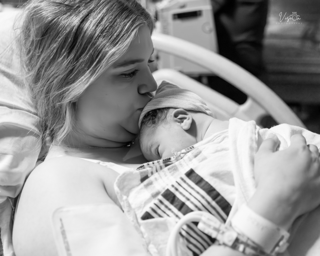 Image of new momma with her baby