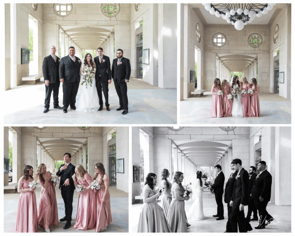 Images of bridal party at The Muny