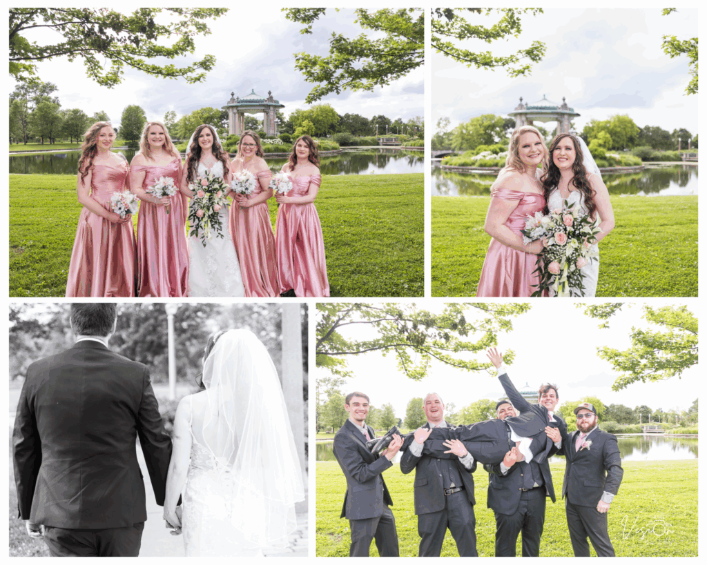 Images of bridal party at Pagoda Circle