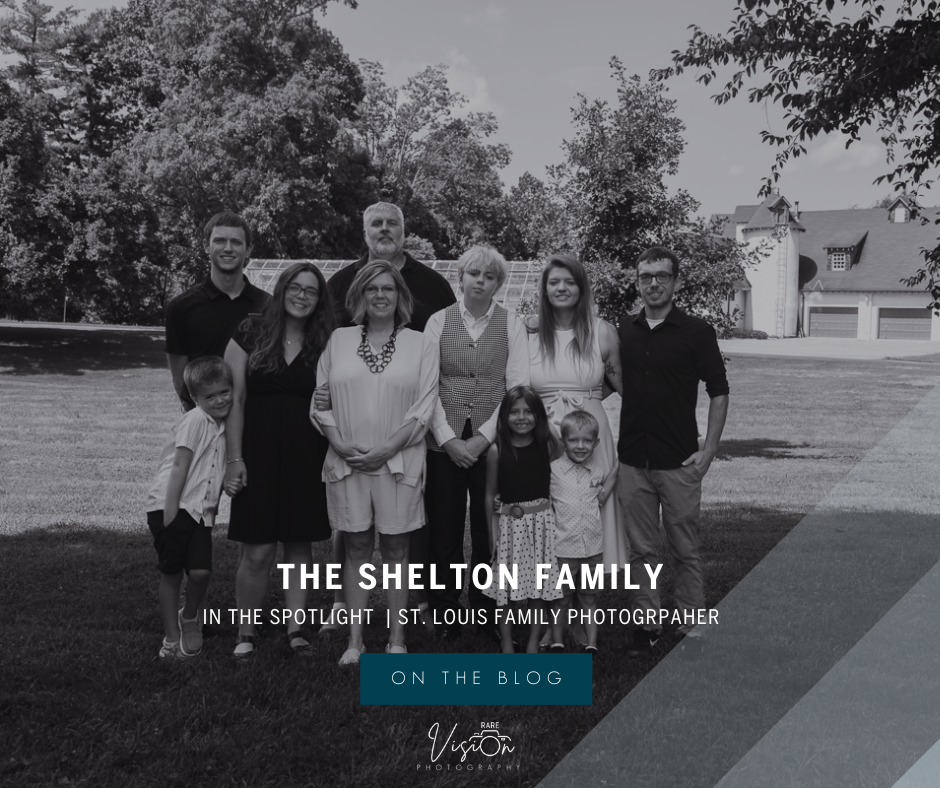 Image of the Shelton family with title