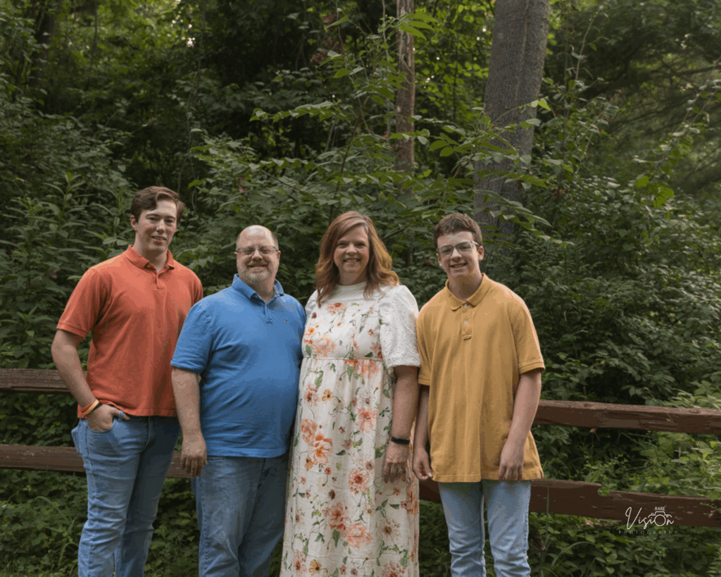 Family of four with two older boys