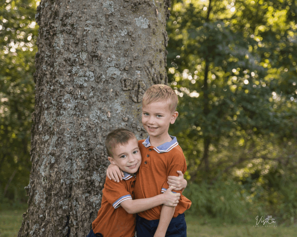 The Jones boys hugging