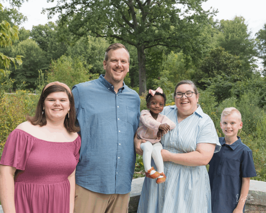 Image of family on bridge in Tower Grove Park