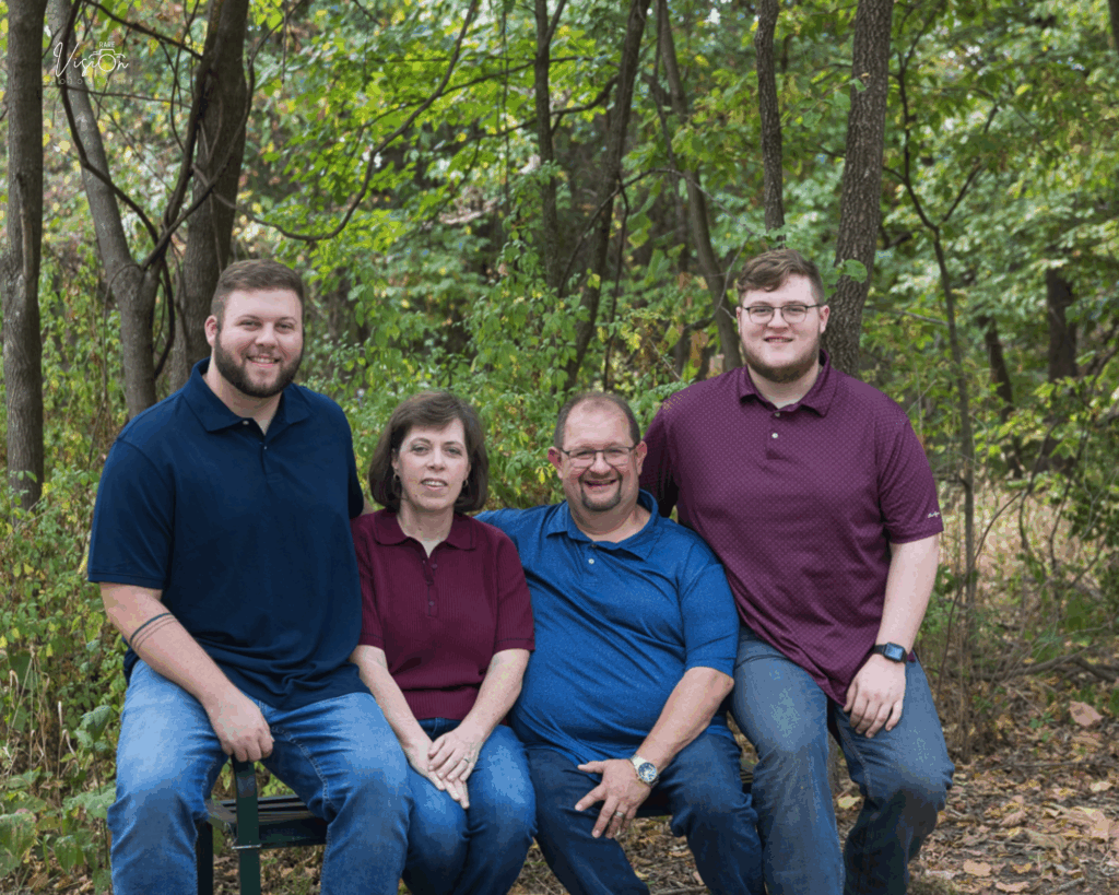 Image of family sitting on bench
