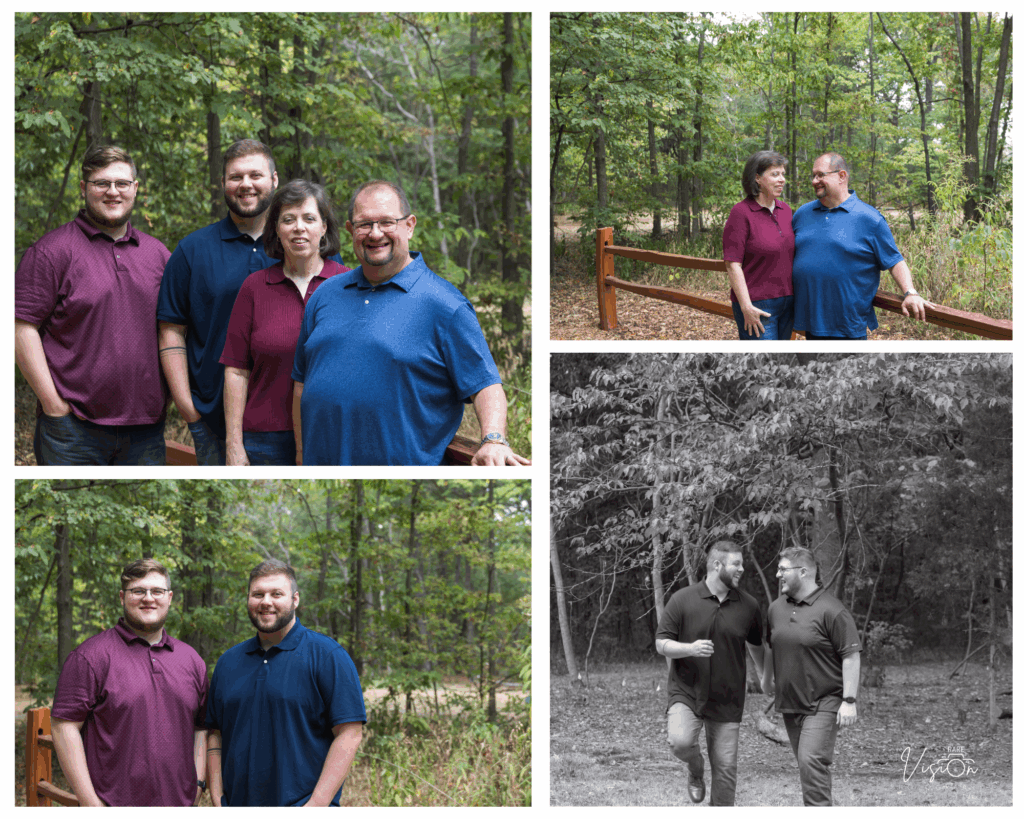 Images of different groups from the family
