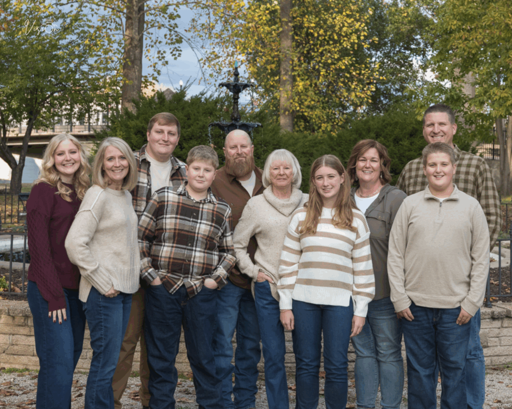 Image of extended family looking at camera