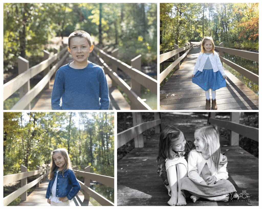 Images of each child and sisters laughing