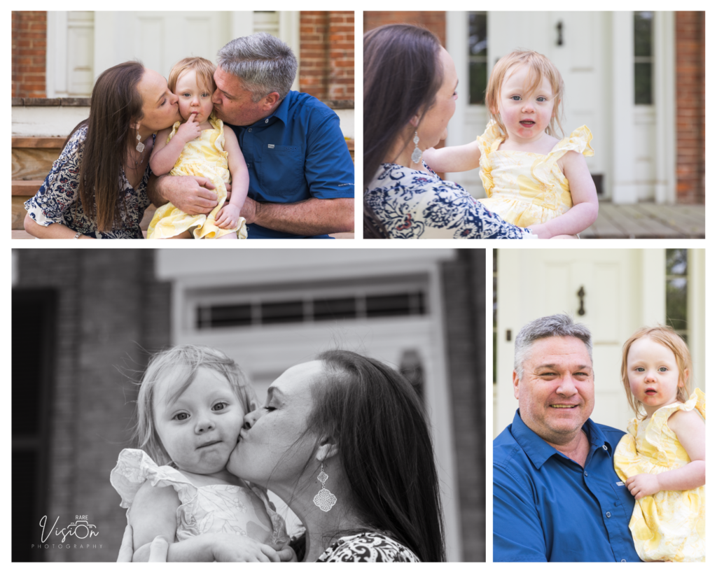 Images of grandparents with granddaugther