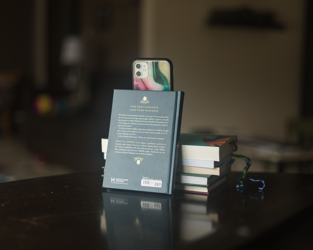 Image of books used to create a phone stand for your phone