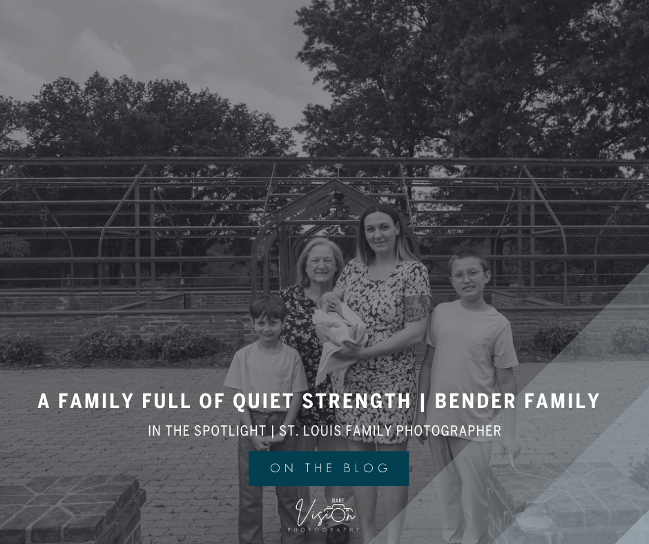 Image of family looking at camera with title