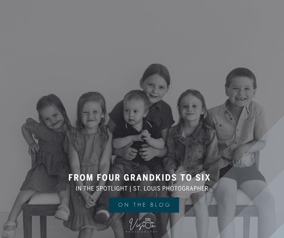 Image of six grandkids looking and smiling at camera