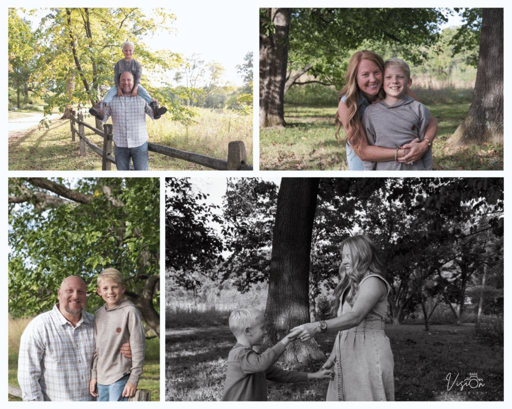 Images of mom and dad separately with each boy